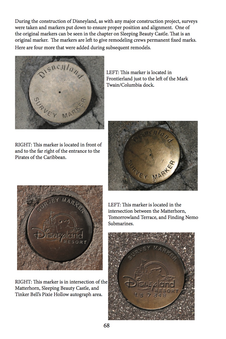 Disneyland survey markers